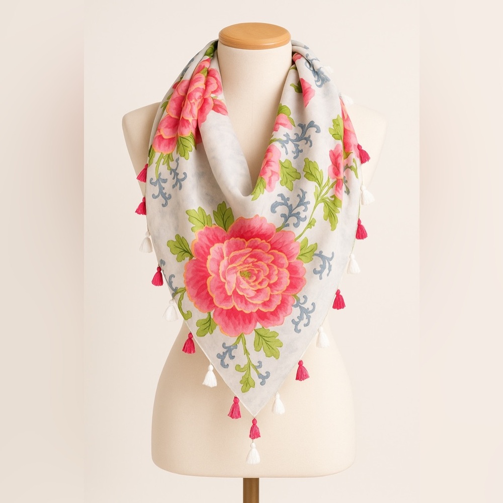 Z&L Europe Cotton Floral Scarf Wrap